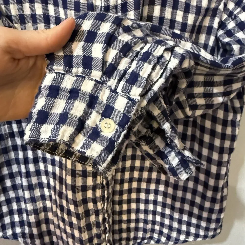 CP Shades Shirt Womens XS Blue Plaid Double Cloth Cotton Button Front USA